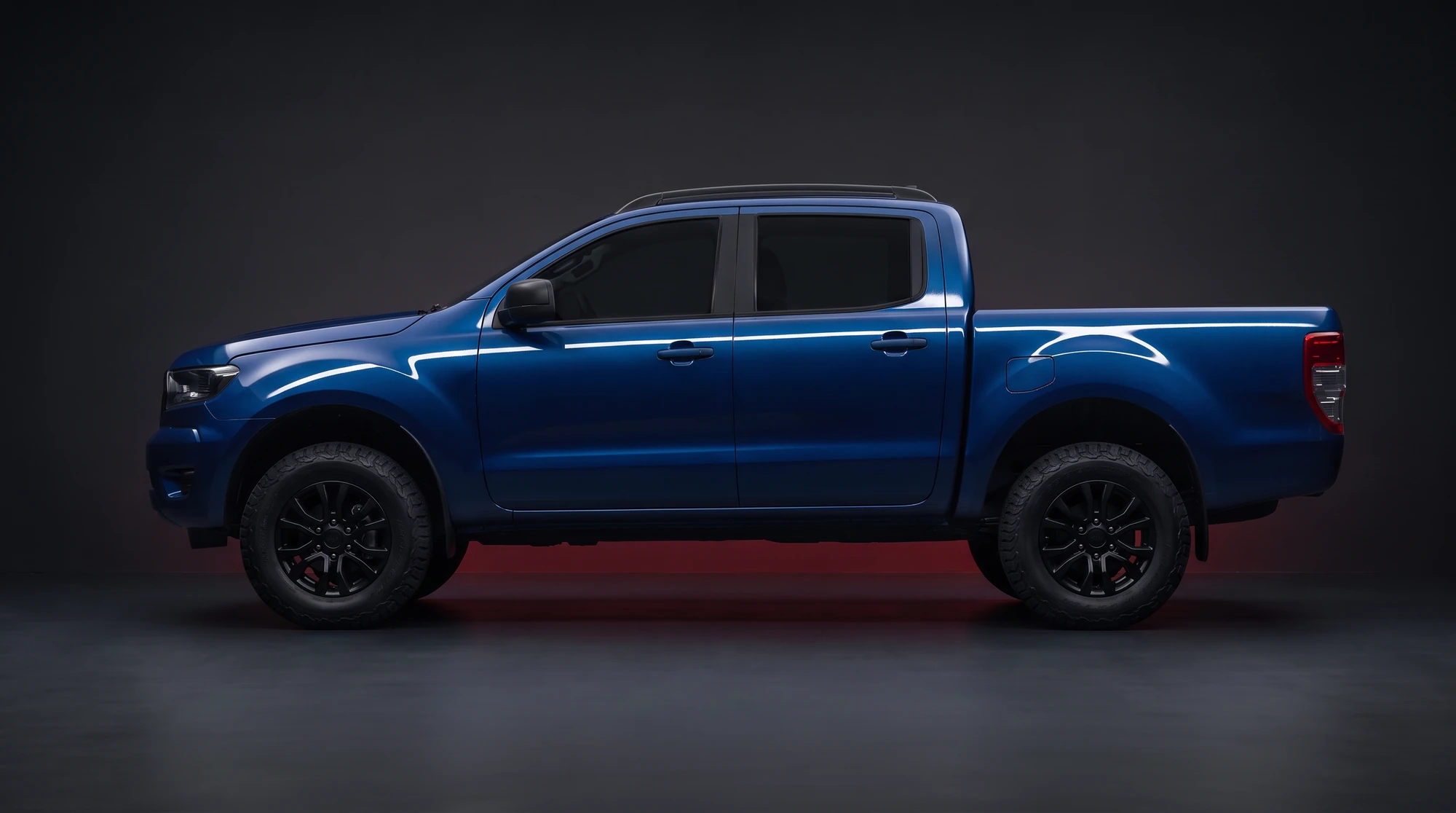 The same Ford Ranger after deep blue colour paint protection film